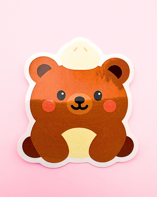 Bobo the Bao Bear Glossy Sticker (2.5”)