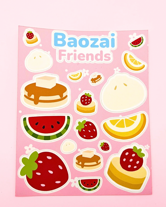 Baozai Food Matte Vinyl Sticker Sheet