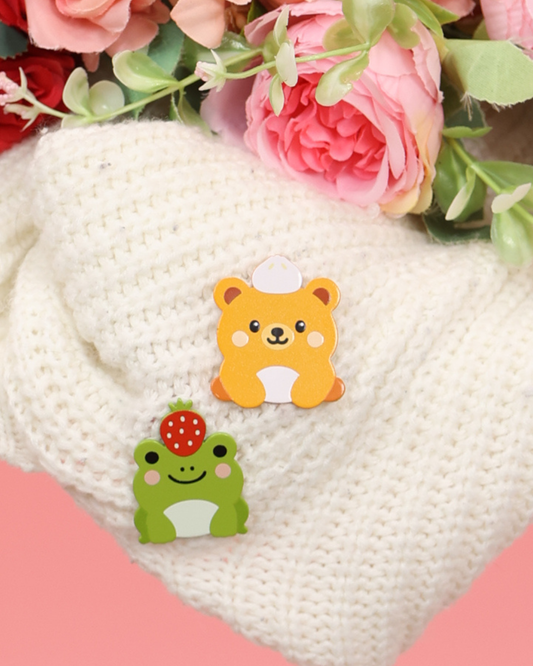 Ichigo & Bobo Pin Bundle - Soft Dyed Enamel Pins (1.5")