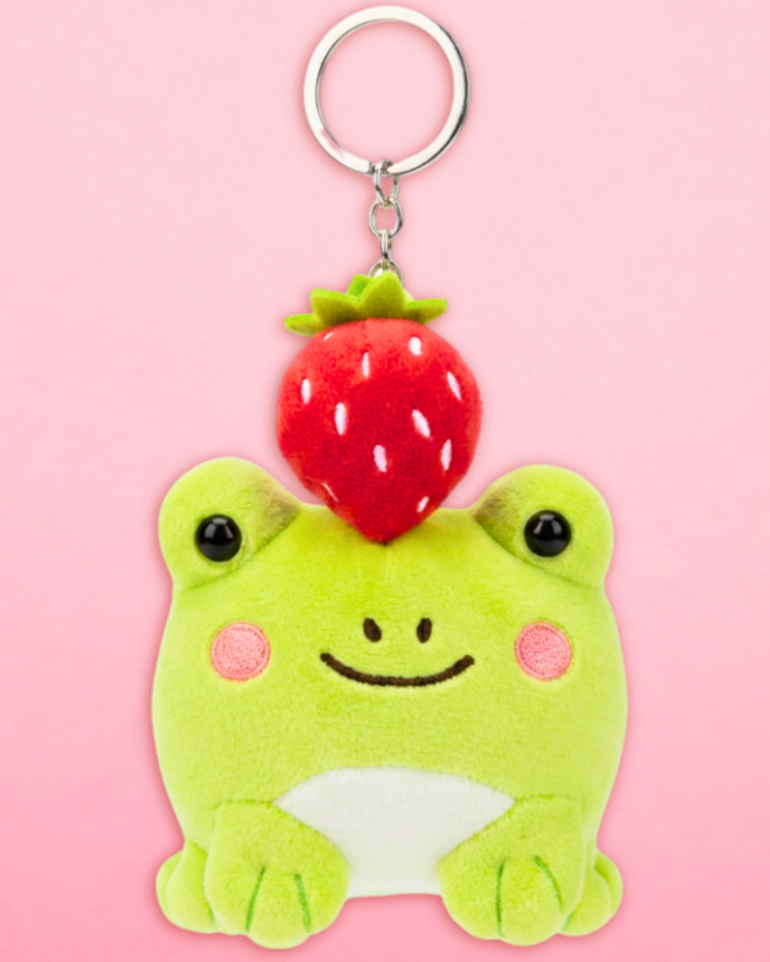 Ichigo the Frog - Strawberry Top Plushie Keychain (4")