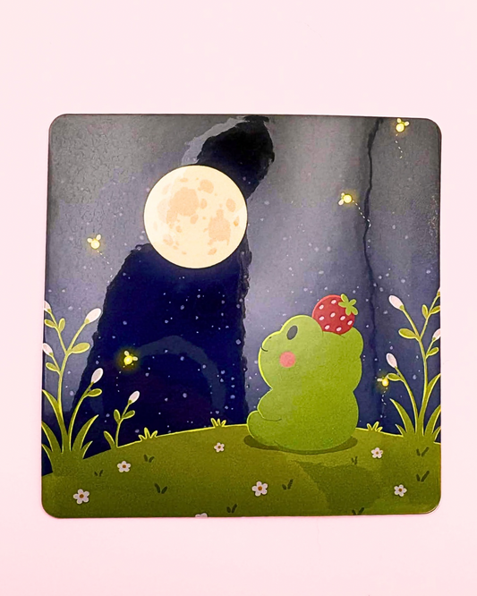 Ichigo the Strawberry Frog Night Sky Glossy Sticker (3”)