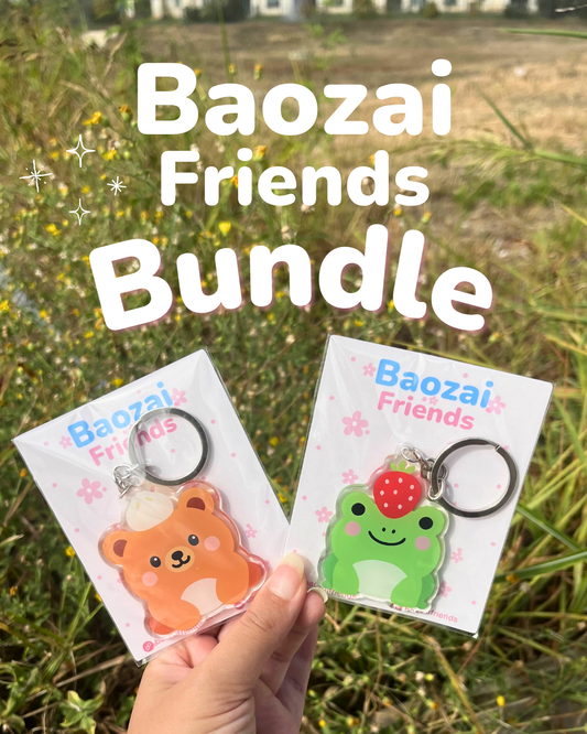 Ichigo & Bobo Keychain Bundle - Acrylic Charms (2.5”)