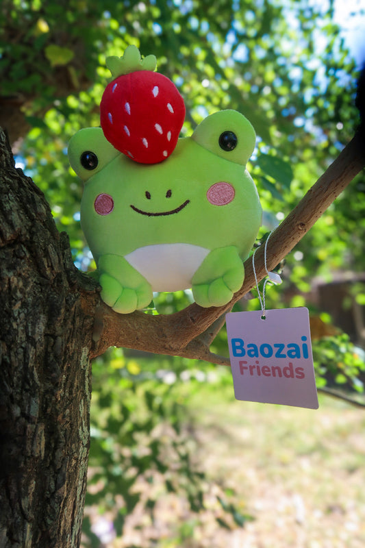 Ichigo the Frog - Strawberry Top Plushie (8")