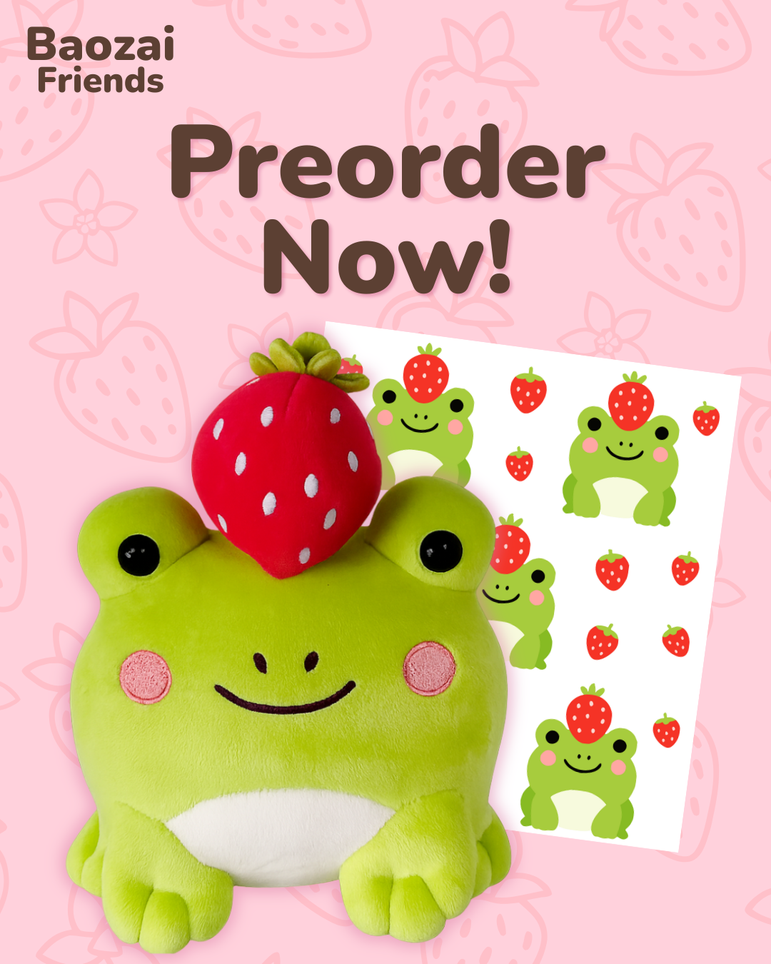 [PREORDER] Ichigo the Frog - Strawberry Top Plushie (8")
