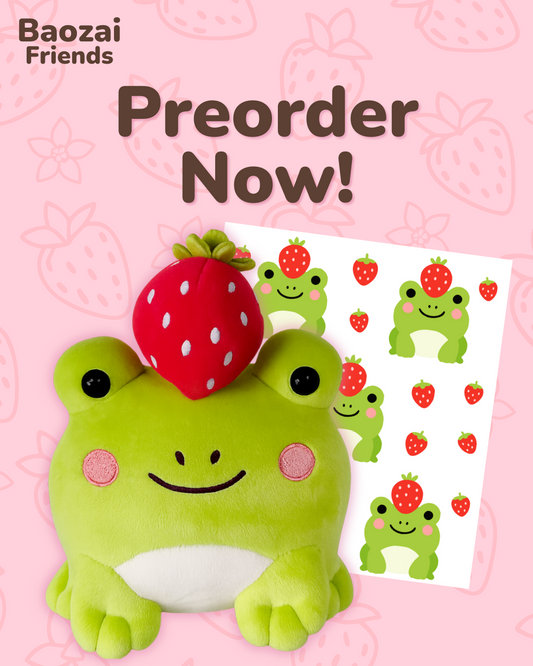 [PREORDER] Ichigo the Frog - Strawberry Top Plushie (8")